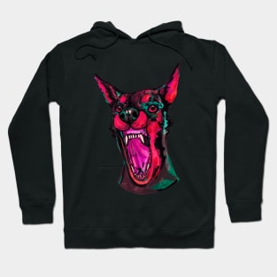 Colorful angry doberman dog Hoodie